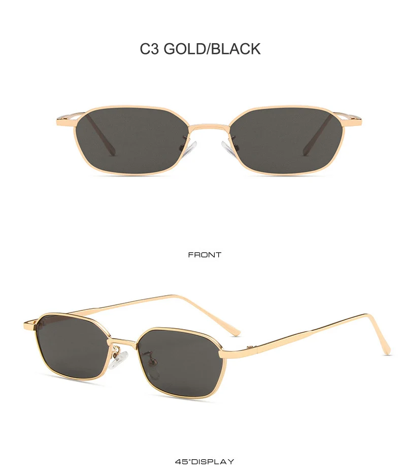 OEC CPO Kleine Quadratische Sonnenbrille Frauen Männer Marke Steampunk Metall Rahmen Sonnenbrille Männer Retro Brille UV400 Brillen O949 – Detail 9