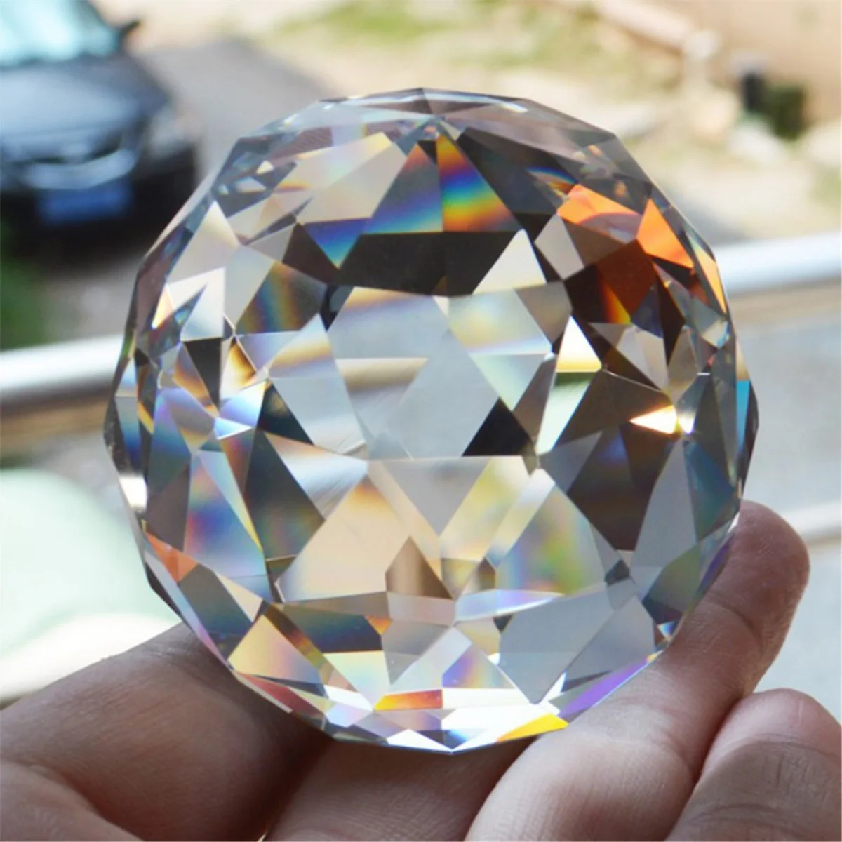 25/30/40mm Clear Crystal Sphere Faceted Gazing Ball Prisms Sun catcher Rainbow