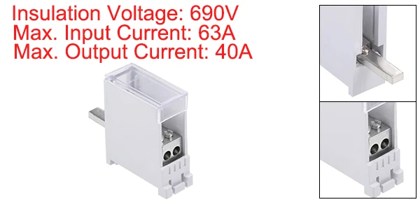 uxcell 1 Inlet 2/3/4/6 Outlet Wire Terminal Strip Blocks DIN Rail Distribution Block for Circuit Breaker and Gate Motors