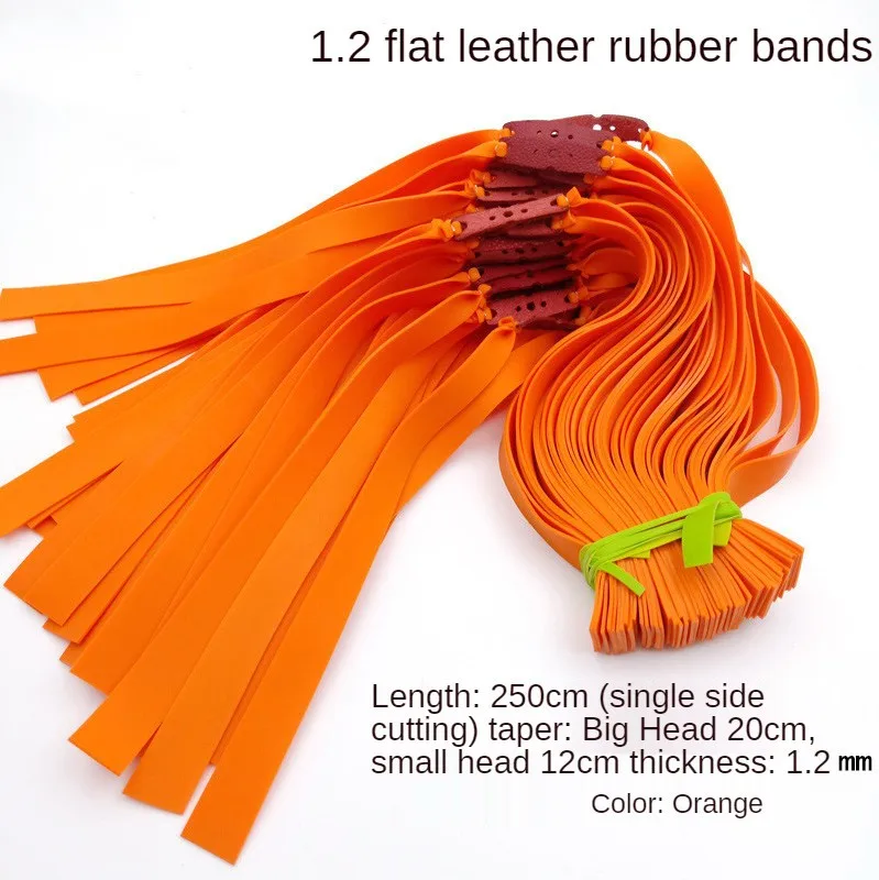 5pcs 1.2mm Thickness Flat Rubber Band High Elasticity Orange Color Slingshot Shooting Profession Hunting Rubber Bands