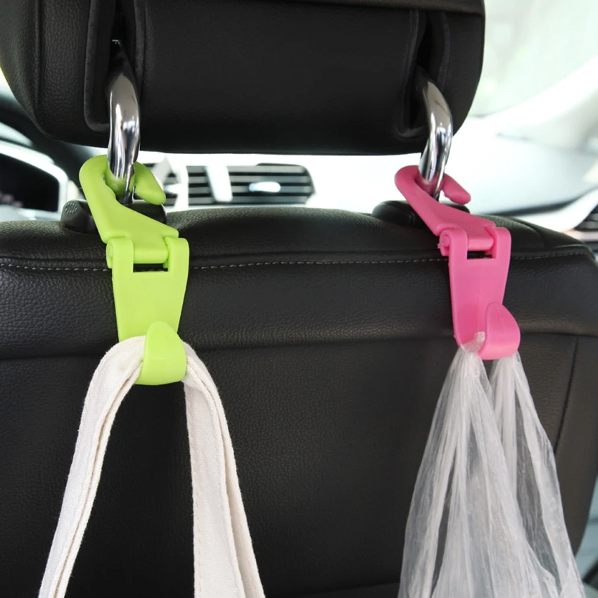 Creative Multi-purpose Universal Auto Car Seat Headrest Bag Hook Holder, Clip Hanger To Storage Grocery Cloth Bag Purse