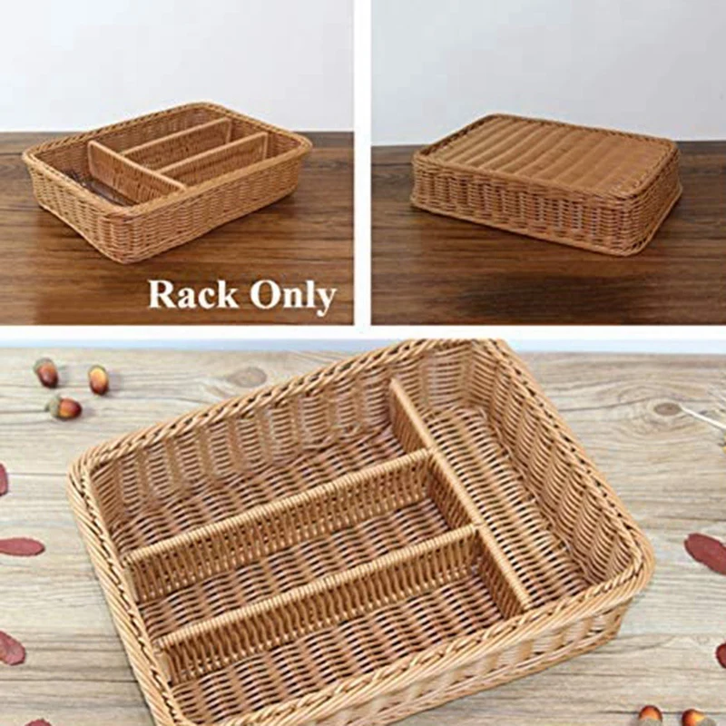 Cestino per posate in Rattan caldo cestino per posate cestino per posate cestino per bacchette cassetto per Desktop in Rattan