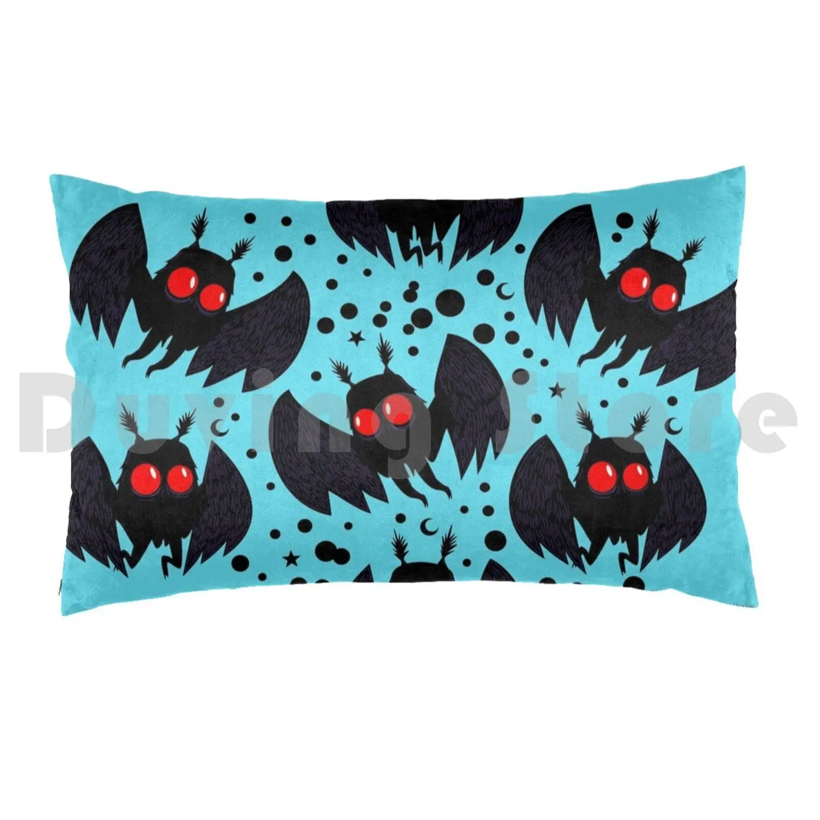 Mothman Blue Night Pillow Case Printed 35x50 Mothman Cryptid Cryptozoology Monster Cute Point Pleasant West