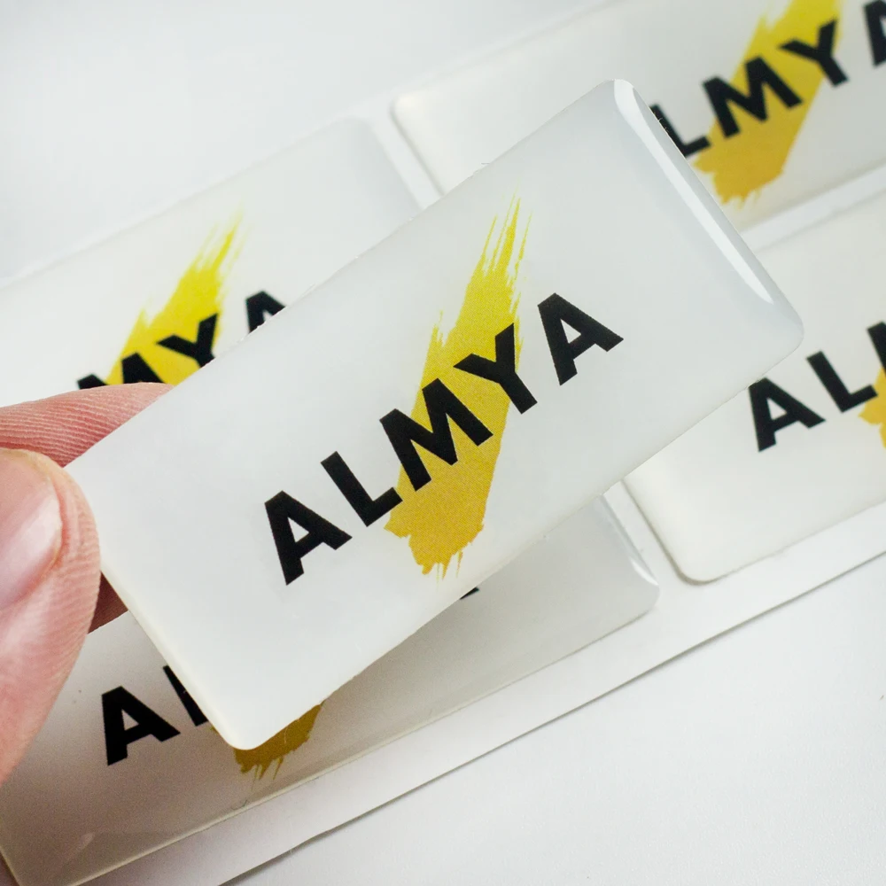 Crystal Drop Plastic Customize Your LOGO Car Label Wine Bottle Packaging Box Logo Trademark PVC Sticker