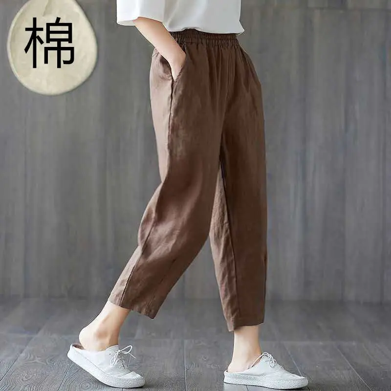 Women Pants Cotton Linen Harem Pants Women's Summer Loose Casual Pants Pantalones De Mujer