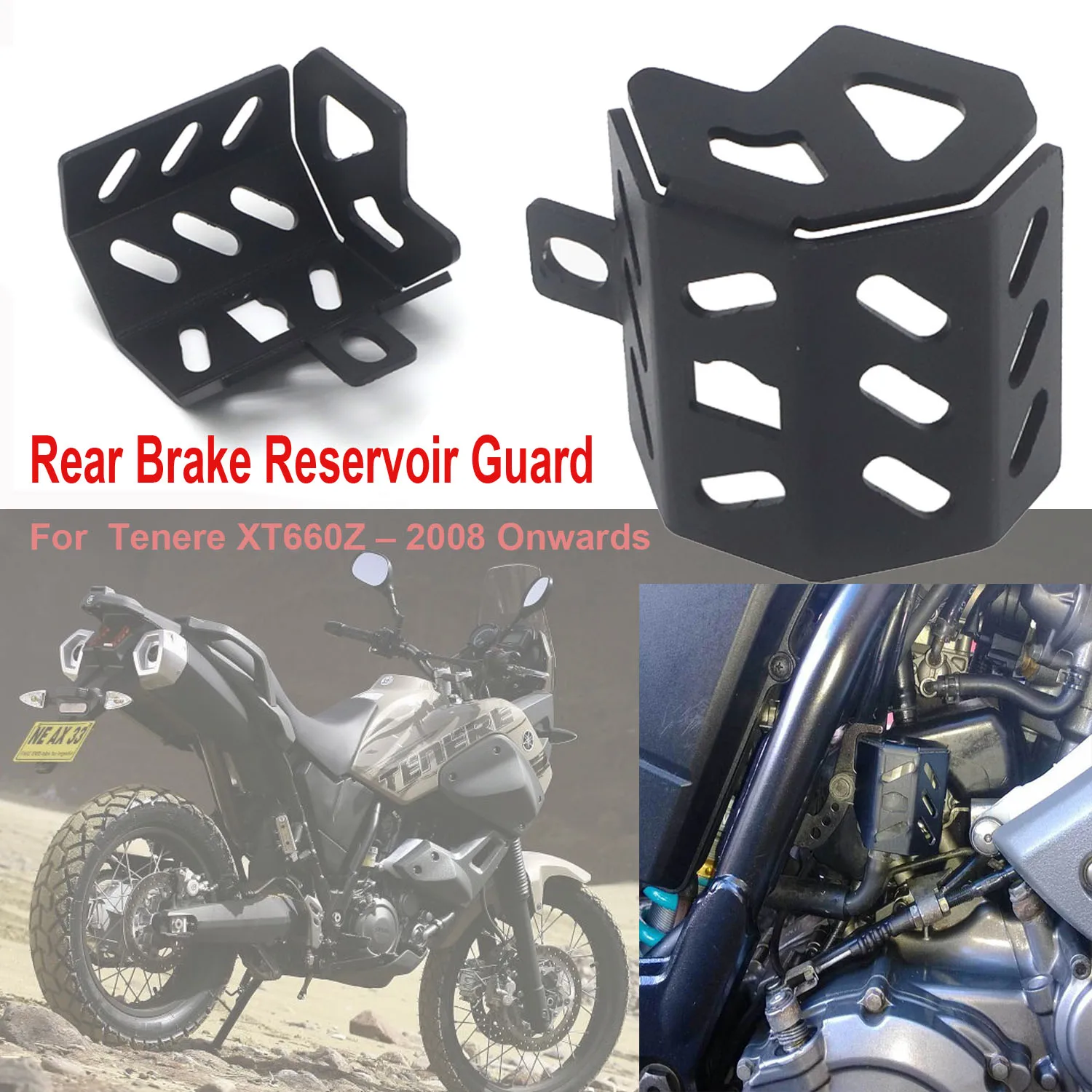 

NEW Motorcycle Accessories Rear Brake Reservoir Protective Guard Oil Cup Protector Cover For Yamaha Tenere XT660Z 2008 On wards
