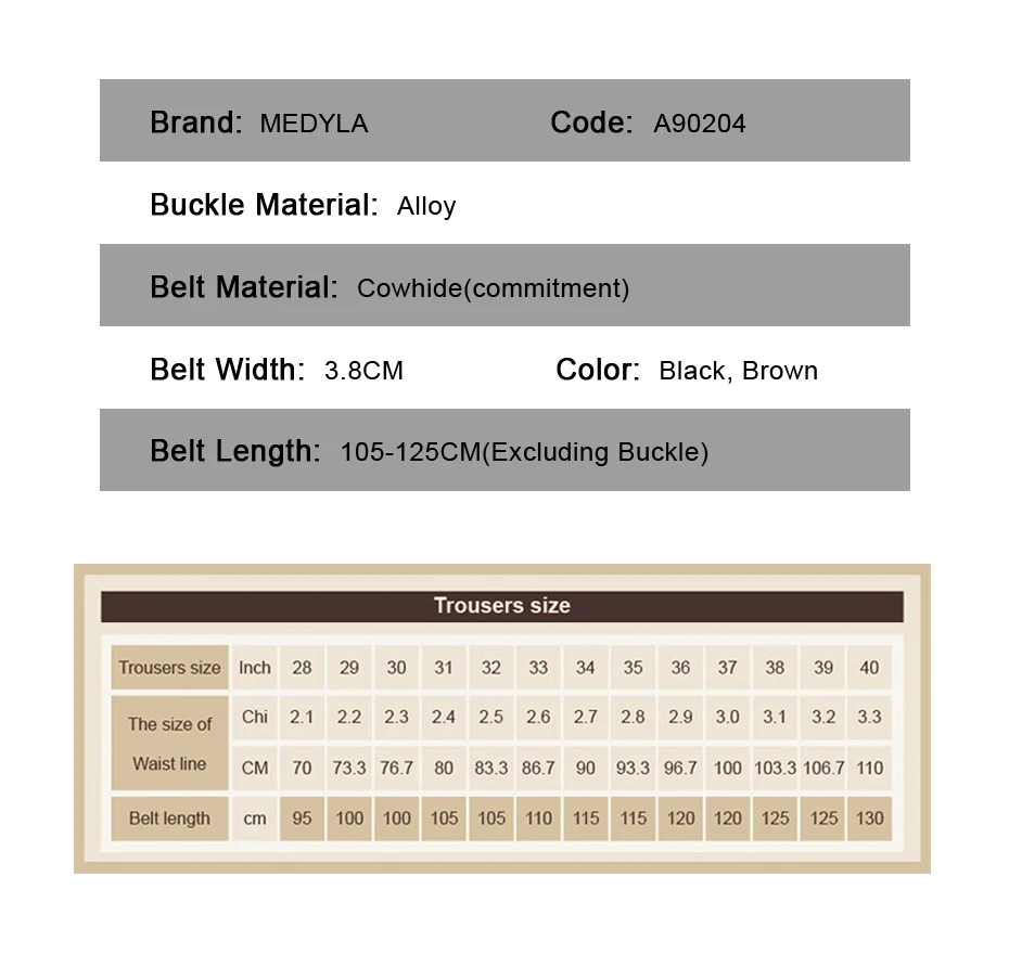 MEDYLA Vintage Luxus Handgemachte Leder Legierung Schnalle männer Gürtel Original Rindsleder Retro Alle-spiel Casual Jeans Weiche Gürtel a90204 – Detail 2