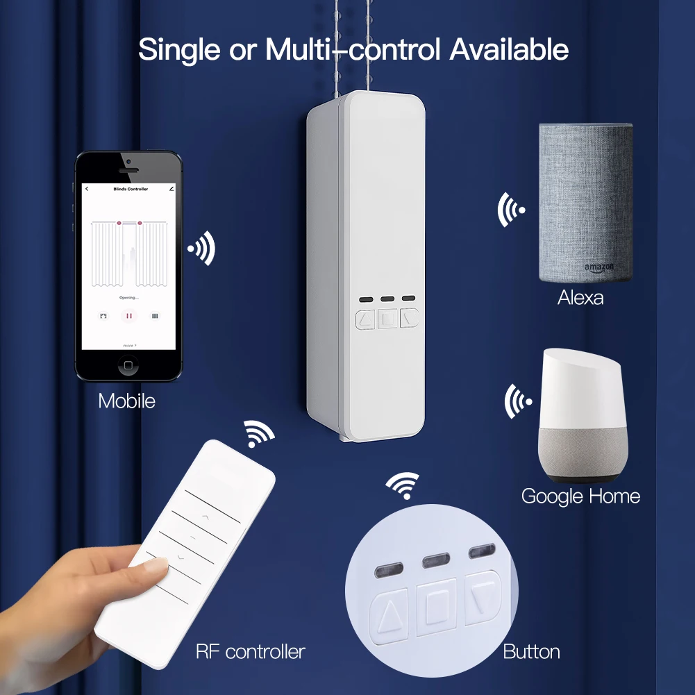 Motore Elettrico Per Tende A Catena Intelligente Zigbee Tuya – Controllo Da APP WiFi 2,4G E Telecomando RF, Per Tende A Rullo, Veneziane E Verticali