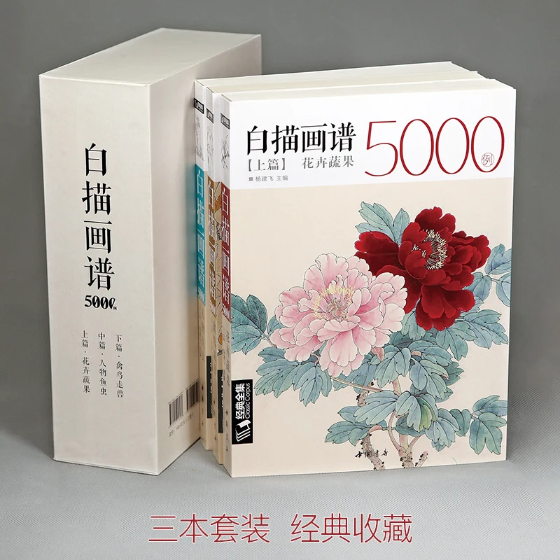 Neue Weiß Zeichnung Fall 5000, Blume Vögel Chinesischen eintrag buch klassische linie malerei lehrbuch