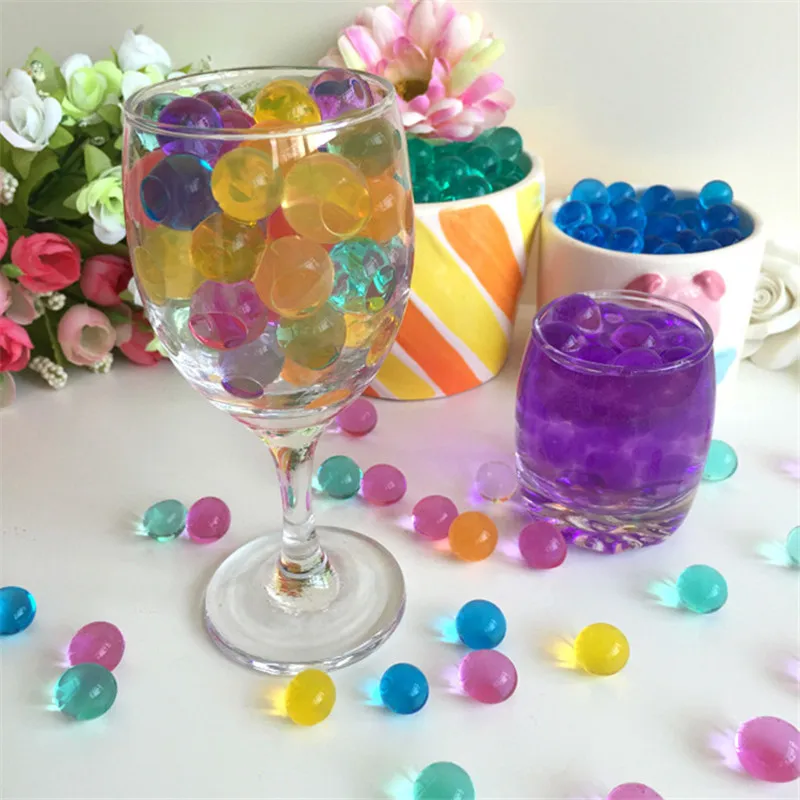 5 bags (600pcs)Crystal Soil Hydrogel Gel Polymer Water Beads Flower/Wedding/Decoration Maison Growing Water Balls Big Home Decor