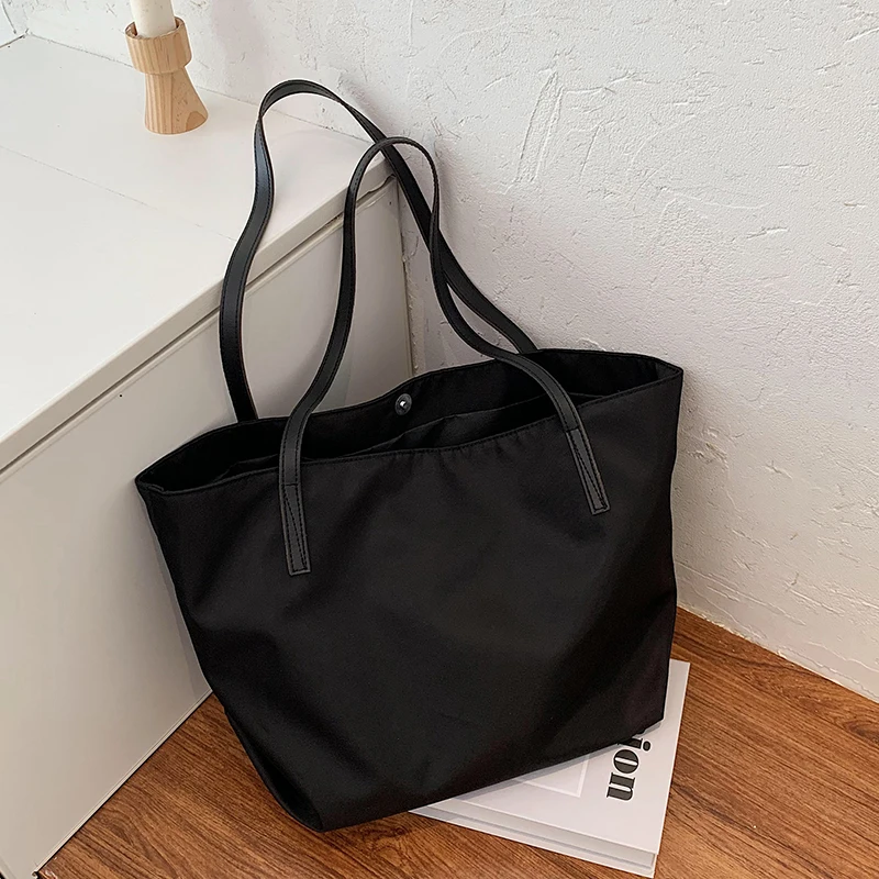 Women Bag Oxford Tote Bag Fashion Solid Zipper Soft High-capacity Shoulder Bag Handbag Simple Euro-America Style Shopping Bag