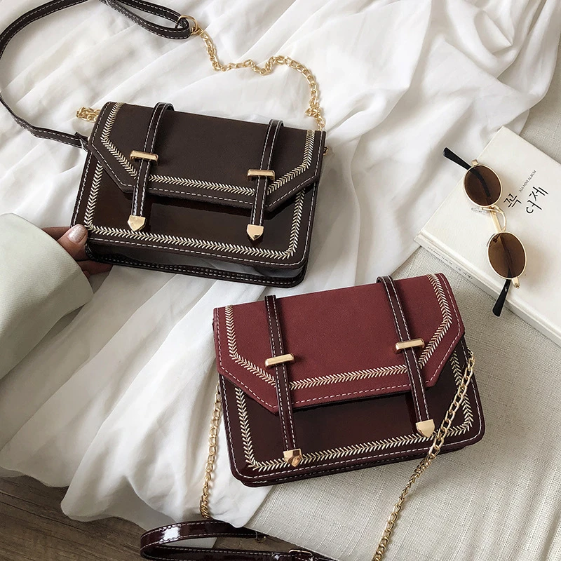 Female 2021 new Korean fashion chain messenger small square bag retro simple single shoulder bag