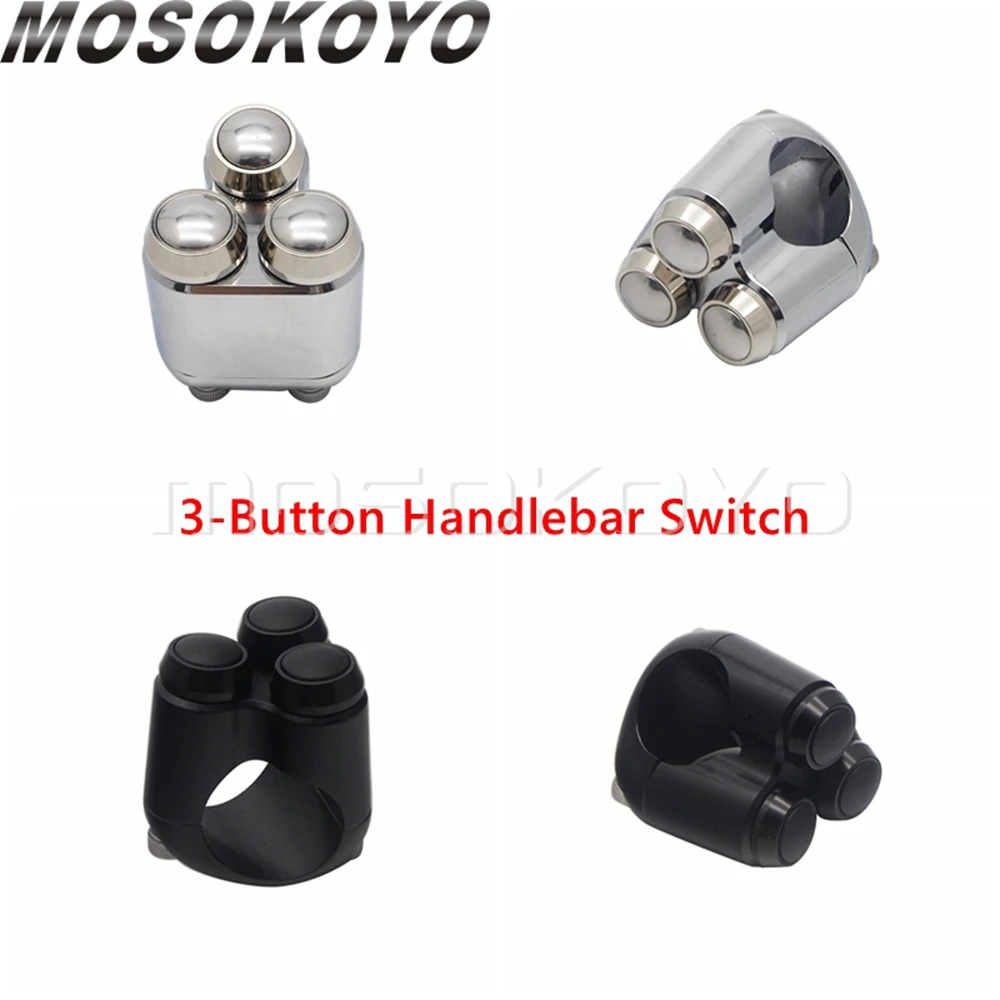 3&4 Buttons Motorcycle Switch 22mm 25mm Handle Controller Switches M-Unit Lights Starter Horn Universal 7/8\