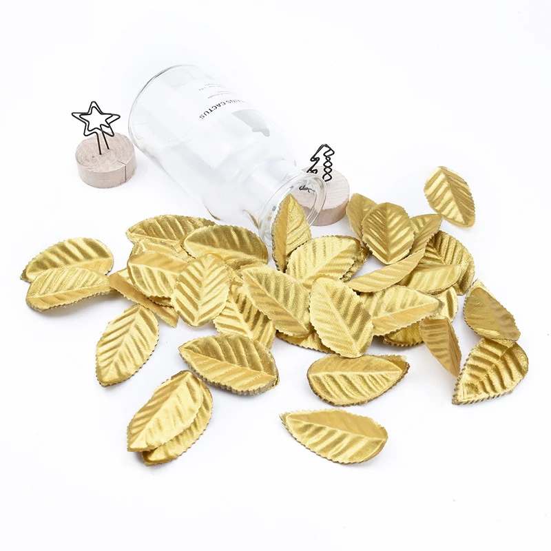 100/200 Stück Seide Rosen Blatt Gold Blätter künstliche Pflanzen dekorative Blume Weihnachts girlande DIY Geschenk nach Hause Hochzeits dekor – Detail 12