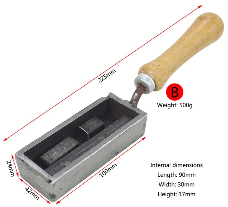 Gold Silver Metal Molding Groove Ingot Mould Jewelry Tools Size Adjustable Gold Bar Mold Goldsmith Equipment Forming Trough