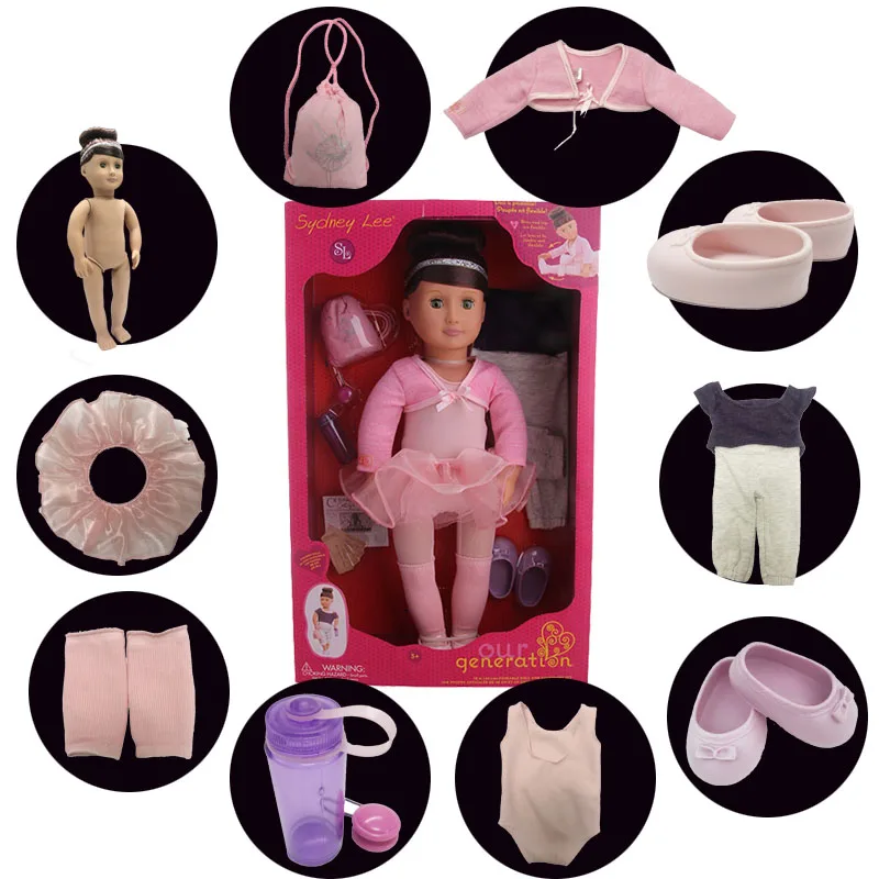 Free Shipping 10 Sets Doll Ballet Dancing 18 Inch Blonde/Brown Hair 45 Cm Doll (Include the doll) Baby Christmas Birthday Girl