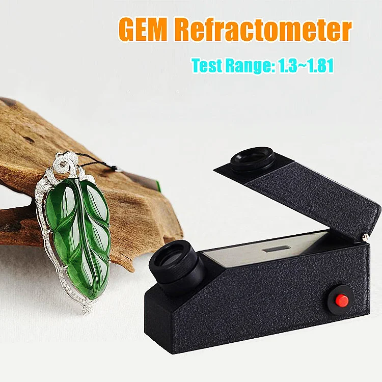 

1.30 ~ 1.81 RI Range Gemology Gemstone Gemalogical Gem Refractometer W/ Monochromatic Light Filter And Polarizing Lens