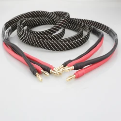 High Quality Pair Pure copper loudspeaker cable HIFI Banana plug to Banana plug speaker cable Center Audio Speaker cable