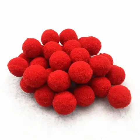 Röd Pompom 8/10/15/20/25/30mm Mini Fluffiga Mjuka Pom-Poms Pompoms Boll Handgjorda Barnleksaker Bröllopsdekoration Gör-det-själv Sömnad Hantverksmaterial 10 best sales pom-pom-bollar - №6