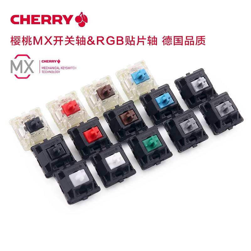 Cherry-MX Teclado Interruptor Mecânico, Original, Prata, Vermelho, Preto, Azul, Marrom, Cinza, Eixo do Eixo, 3 Pinos, Interruptor Transparente