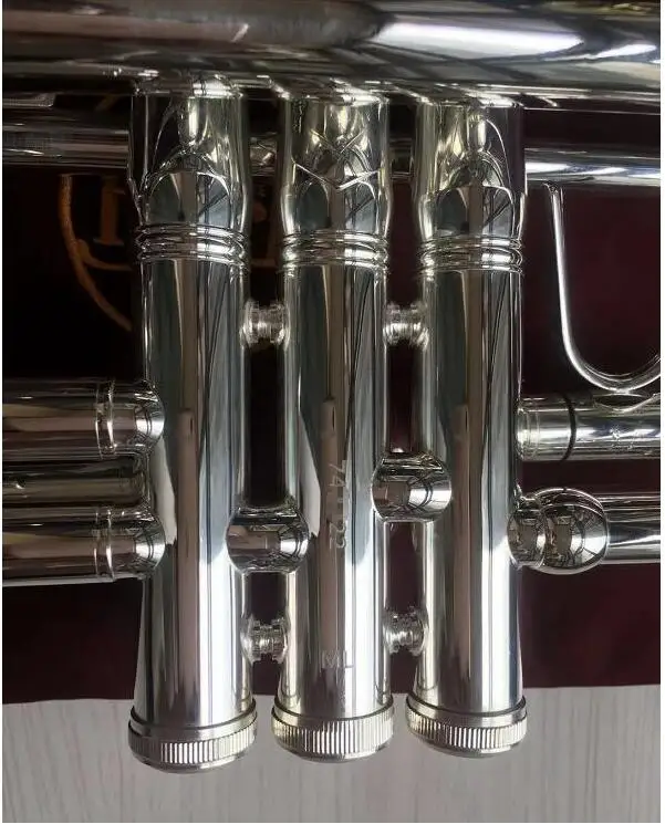 Original high quality Trumpet Model 37 Silver Plated LT180S-37 Trumpete trompete with Original Blue Case free Shipping