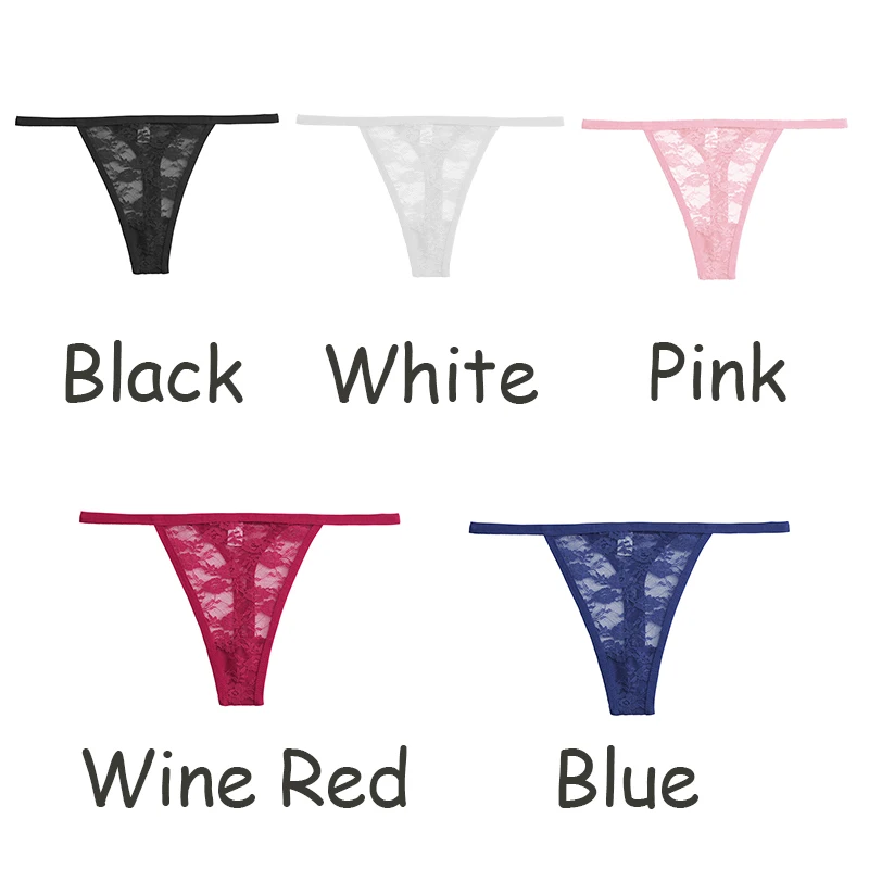 3Pcs/Set Women Floral Lace Thongs Sexy G-String Lingerie Female Low-Rise T-Back Panties Lady Fashion Solid Color Girls Intimates