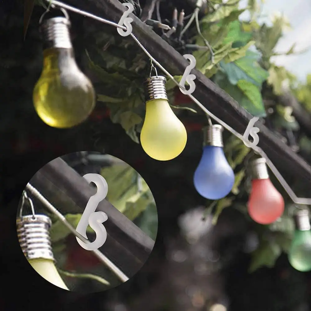 100PCS Gutter Hang Hooks S Clip Hook Christmas Light Clip Outside Fairy String Light Hooks For Christmas Decoration Party Decor