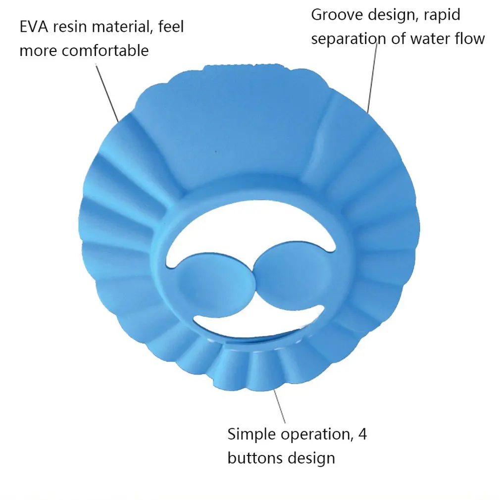 Hot Baby Shower Caps Shampoo Cap Wash Hair Kids Adjustable Waterproof Ear Protection Eye Children Hats Infant