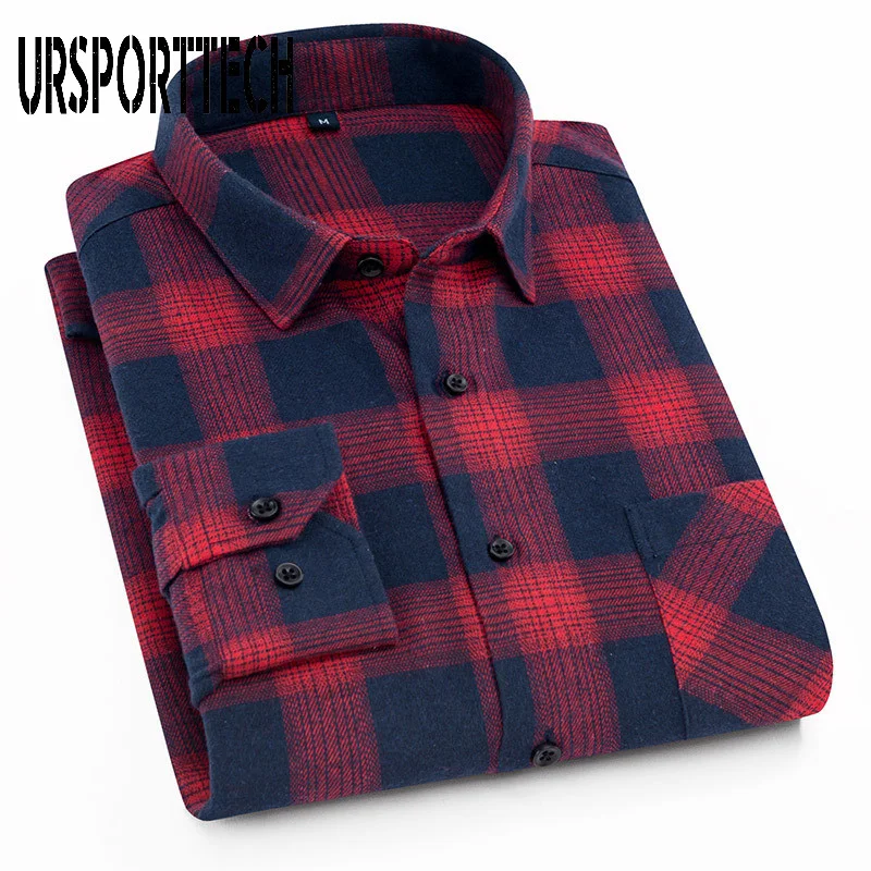 Plaid Shirt Men Autumn Winter Flannel Checkered Shirt Men Shirts Long Sleeve Chemise Homme Cotton Flannel Male Check Shirt