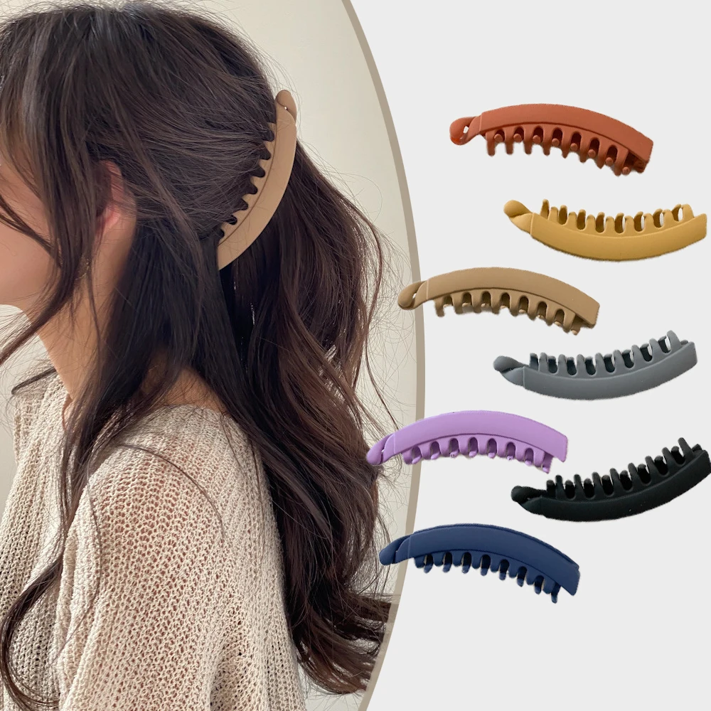 

1PC Frosted Banana Hair Clip Clamp Korean Hairpin Ponytail Holder Hair Claw Clips Women Headwear Hair Accessories