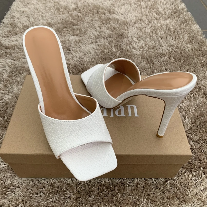 11CM High Heels Sandals Women Square Toe Pump Shoes Woman Summer Sandal Shoe Ladies High Heel Slipper Party Pumps Sandles Lady