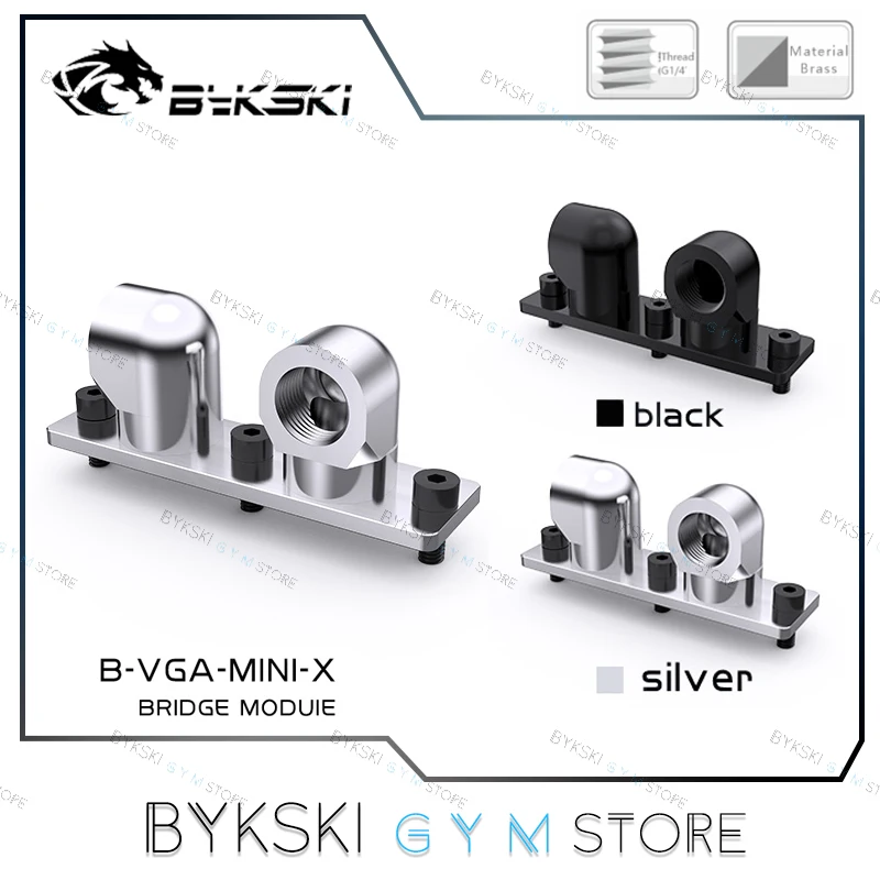 

Bykski Dual 90 Degree Rotating Bridge Module For GPU Water Block ,360 Degrees Adapt Graphics Card Install Module B-VGA-MINI-X