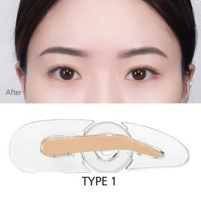 조정 가능한 눈썹 스탬프 휴대용 세 가지 유형 초보자 눈썹 메이크업 도구