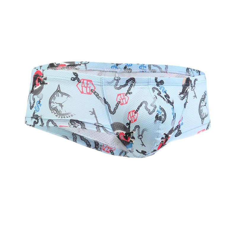 Sexy Men Underwear Men\'s Printed Briefs Fashion Sexy Low-waist Bikini Underpants Men Multicolor Breathable Tight Boxers
