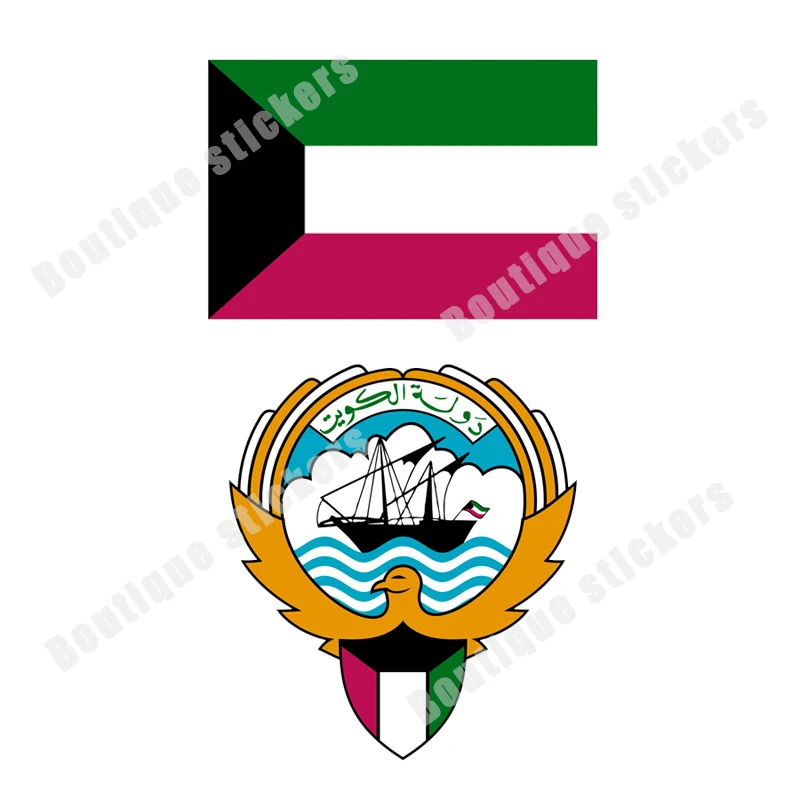 Kuwait Flag National Emblem Sticker Cover Scratch Waterproof Sunscreen Anti-UV Popular High Quality Car Sticker Decoration