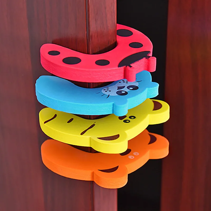 5PCS Baby Safety Door Stopper Doorknob Wall Furniture Protection Card Care Children Noise Prevention Anti-Pinch Finger Protector