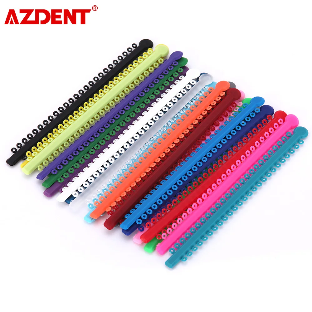 1000pcs/Pack AZDENT Dental Orthodontic Ligature Ties Multi-Colored Ligature Ties High Elasticity Good Memory