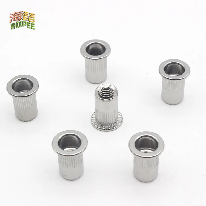 10Pcs M3 M4 M5 M6 M8 M10 M12 304 Stainless Steel Rivnut Flat Head Threaded Rivet Insert Nutsert Cap Rivet Nut