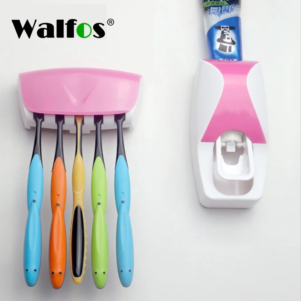 

Walfos Wall Mount Automatic Toothpaste Dispenser Bathroom Accessories Waterproof Lazy Toothpaste Squeezer Toothbrush Holder