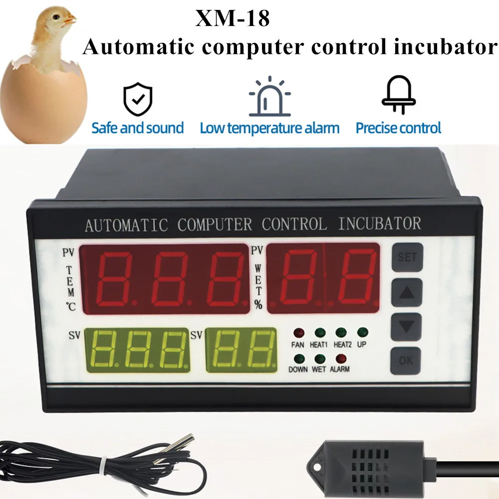 Incubator Temperature Controller Thermoregulator Incubator Controller XM18S For Egg Hatching Digital Thermostat 220v With Sensor