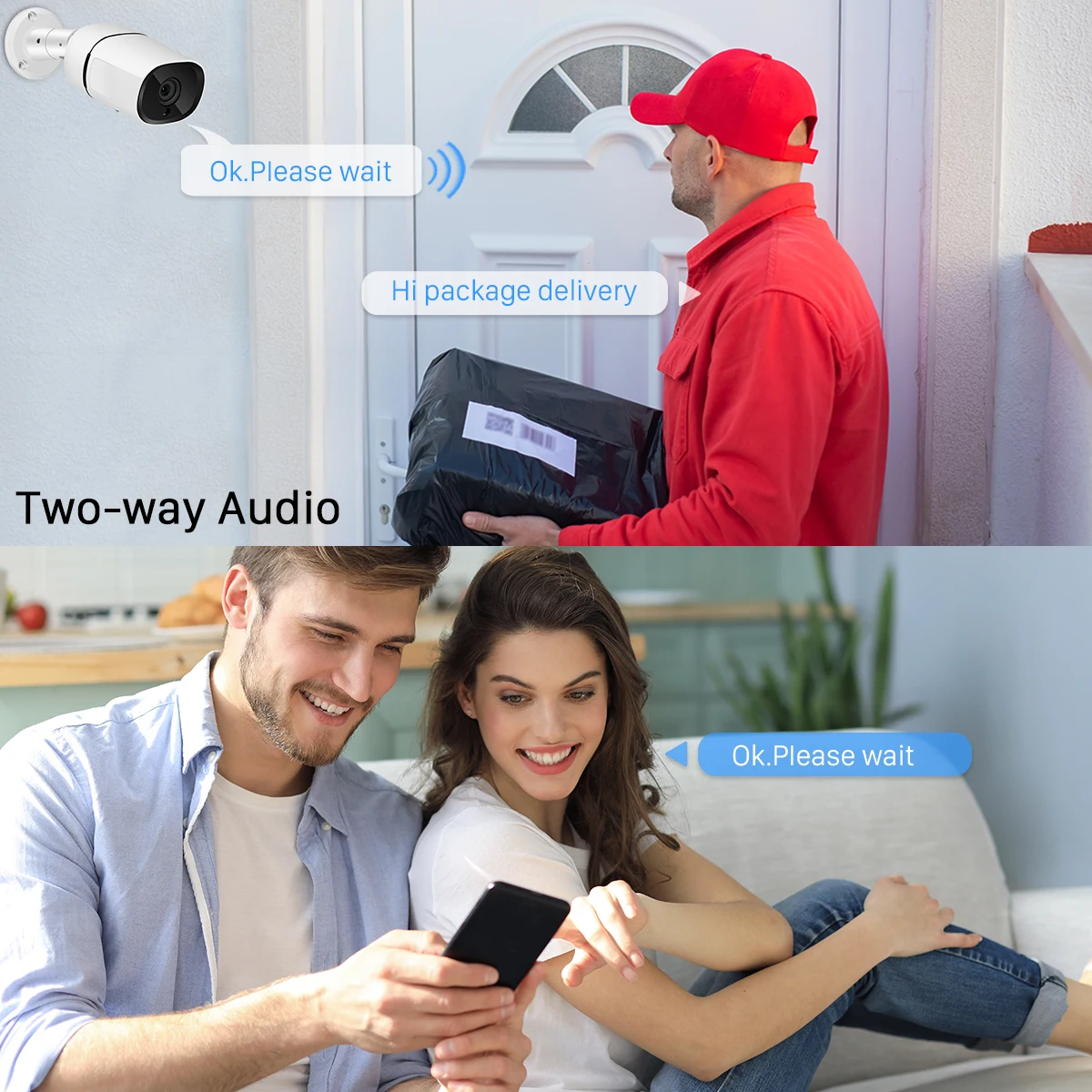 BESDER 4K 8MP UHD POE Camera 4MP H.265 IP Camera Outdoor Waterproof 2-Way Audio Motion Detection Night Vision Camera CCTV Camera