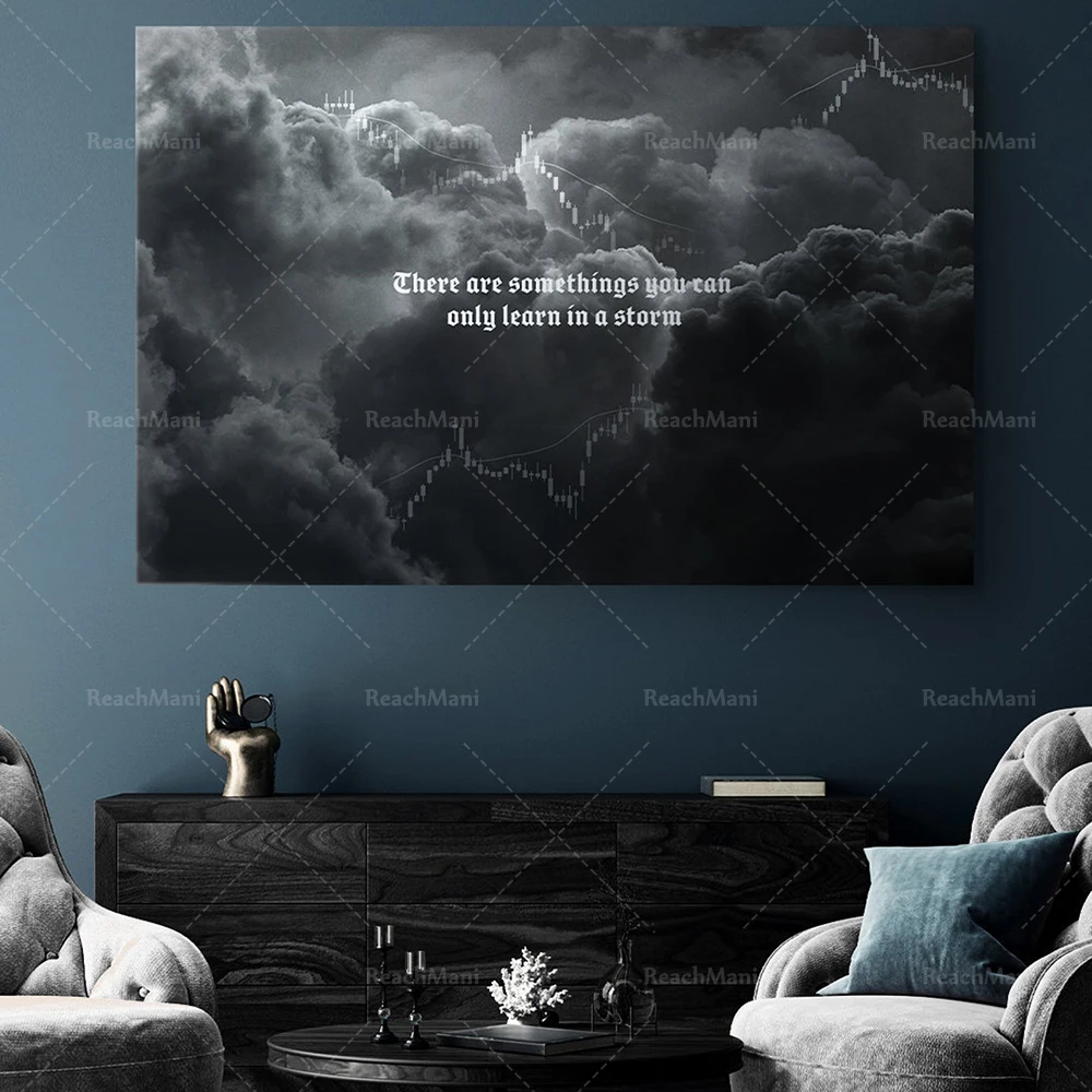 You Can Only Learn In A Storm| Canvas Art |Office Decor | Investor | Stock Market | Crypto | Bitcoin | Forex | Day Trader | Gift