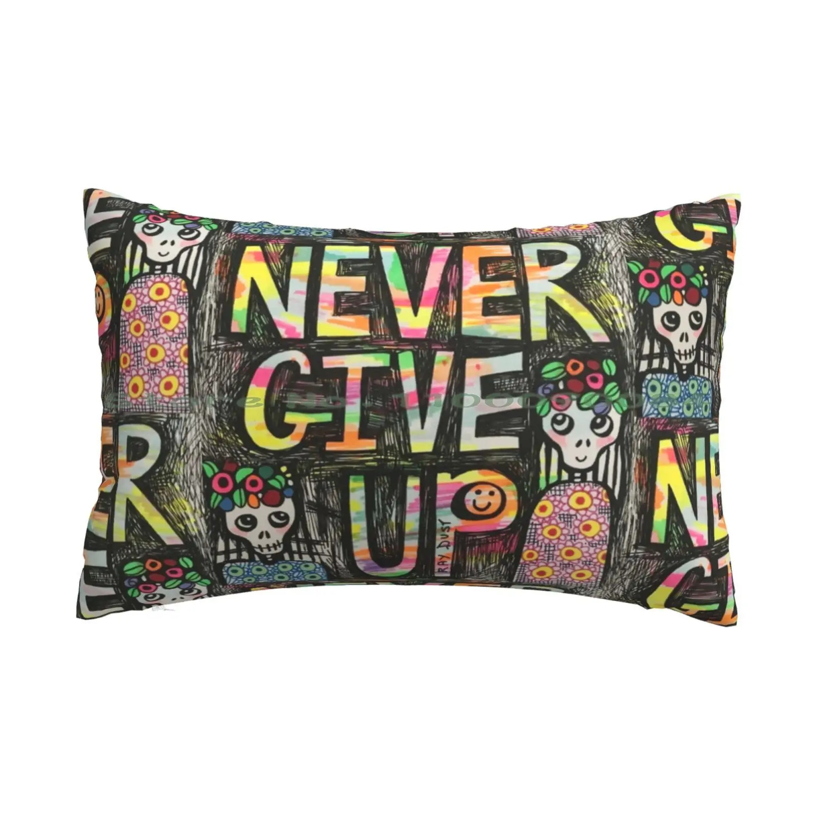 Never Give Up Pillow Case 20x30 50*75 Sofa Bedroom Btc Binary Bitcoin Pizza Day Blockchain Cryptocurrency Dash Dogecoin