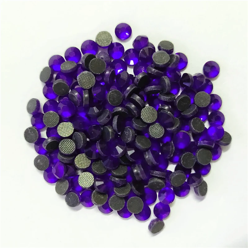 Cobalt Hot fix Rhinestones Super Bright Glass Strass Iron On Crystal stones For Fabric garment/Nail Art/Clothes DIY