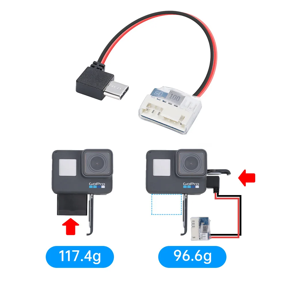 USB Type-C BEC 5V To Balance Plug Power Cable for  Hero 6/ 7/ 8 / 9 Camera FPV Drone 4-6S High Power Output Charging