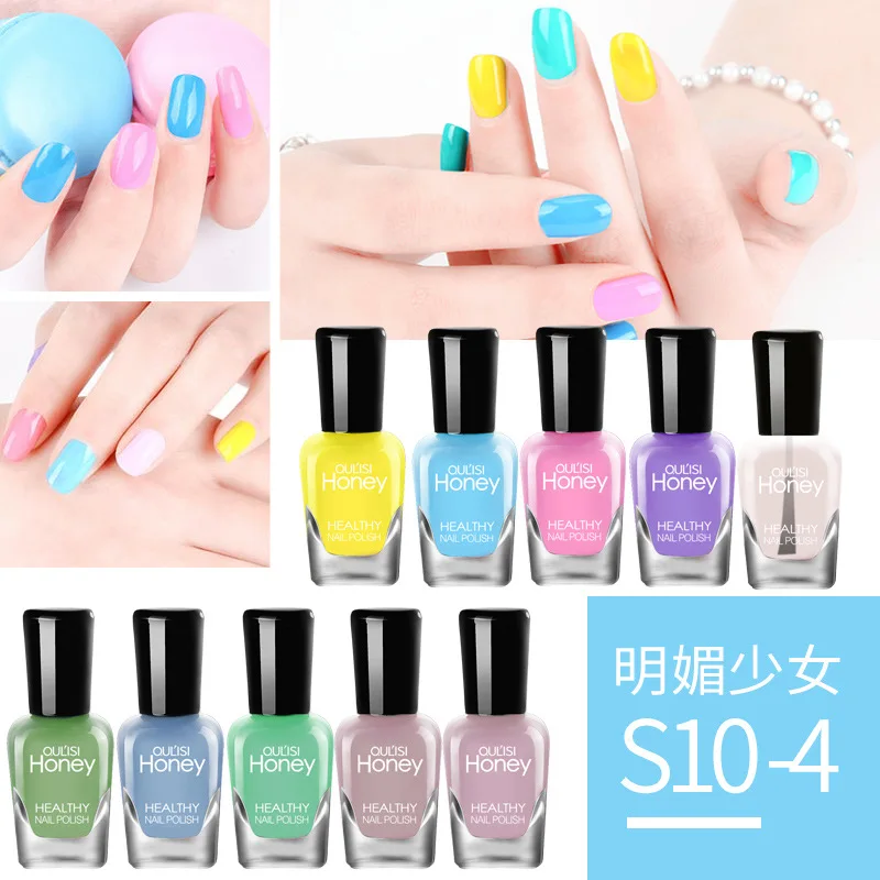 5ml*10 Bottles Set Nail Polish Quick-drying Peelable and Tearable Water-based Beginner Nail Polish No Need LED Lamp Long Lasting