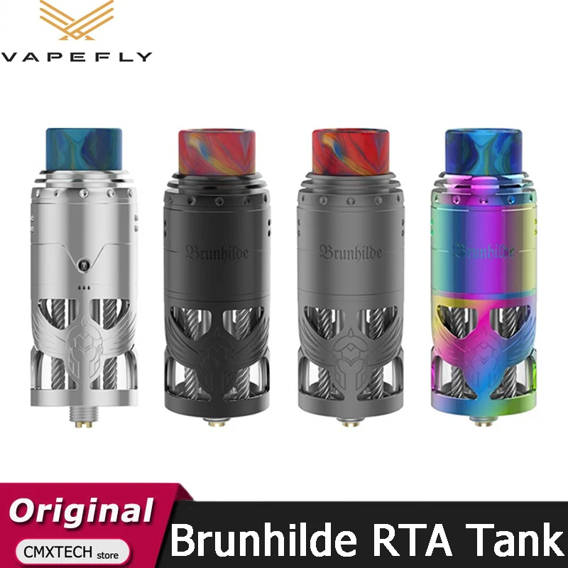 Original Vapefly Brunhilde RTA Tank Top Coiler 8ml Atomizer W Surrounding Top Airflow Dual Coil Build Deck E Cigarette Vape