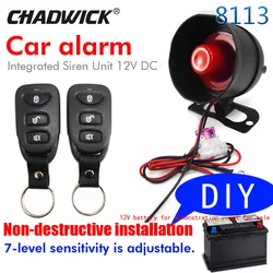 Universal 12V Vehicle Burglar Alarm Security Protection Auto Car Alarm System  & 2 Remote Control Auto Burglar