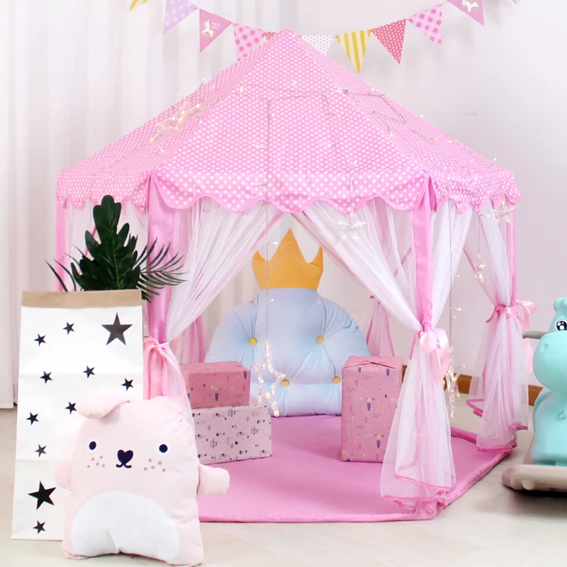 Baby toy Tent Portable Folding Prince Princess Tent Children Castle Play House Kid Gift Outdoor Beach Zipper tent Girls gifts