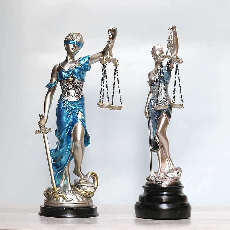 Greek Goddess of Justice Themis Figurine Resin Statue, Ornaments Home Decoration Goddess Sculpture Office Decoration Craft Gifts